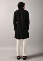 Black Morse Code Front Open Kurta view 2