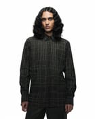 Broken Plaid Brown Shirt view 1