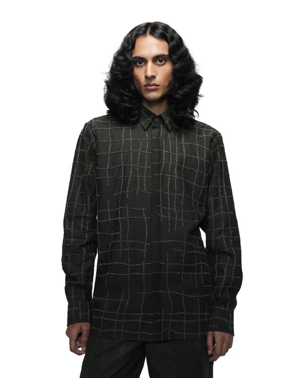 Countrymade India — Broken Plaid Brown Shirt