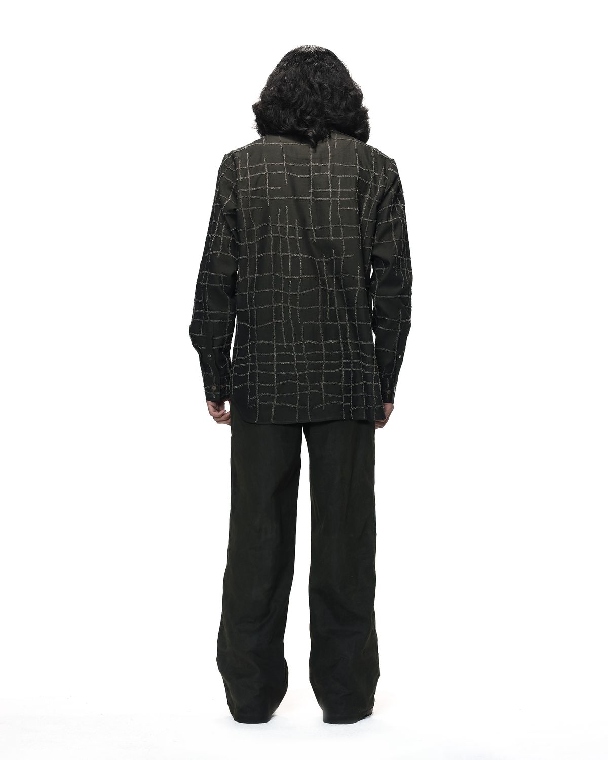 Broken Plaid Brown Shirt - image 2