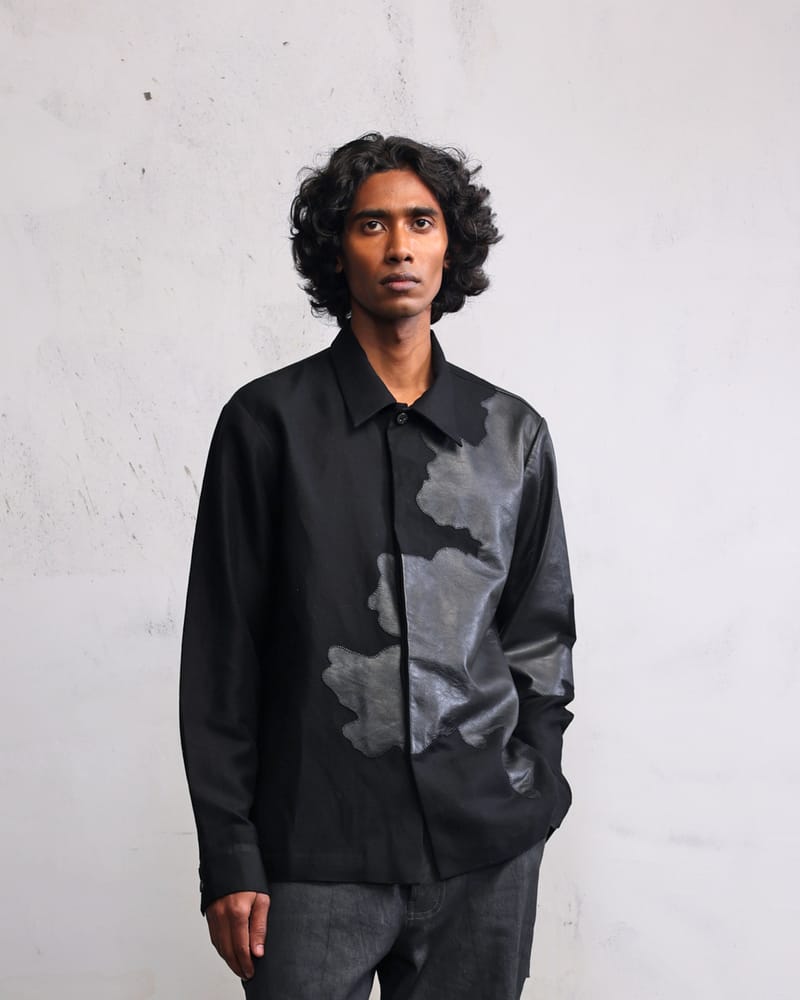 Tattered Terrain Leather patch shirt