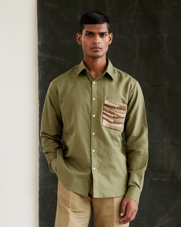 Hand Knit Pocket Shirt - image 1