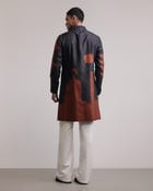 Upscale Fossil Print Silk Kurta view 2