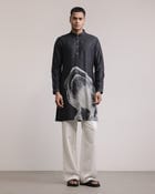 Obscured Halo Silk Print Kurta view 1