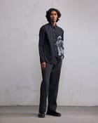 Obscured face printed shirt view 3
