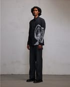 Obscured face printed shirt view 4