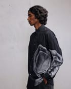 Obscured face printed shirt view 5