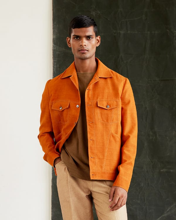 Countrymade India — Matka Silk Trucker Jacket
