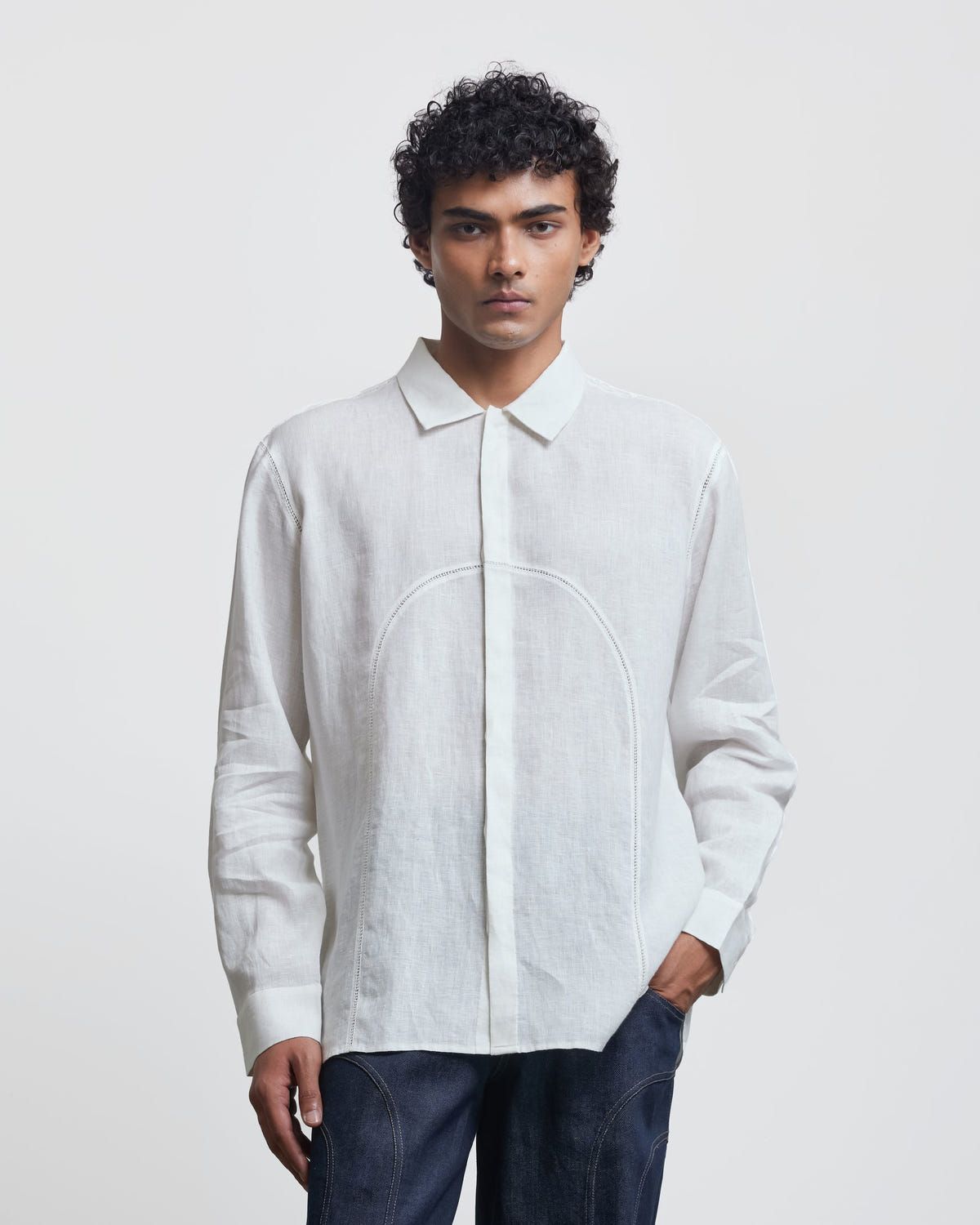 ARCH CROCHET PANEL SHIRT - image 1