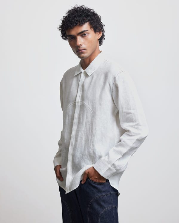 Countrymade India — ARCH CROCHET PANEL SHIRT