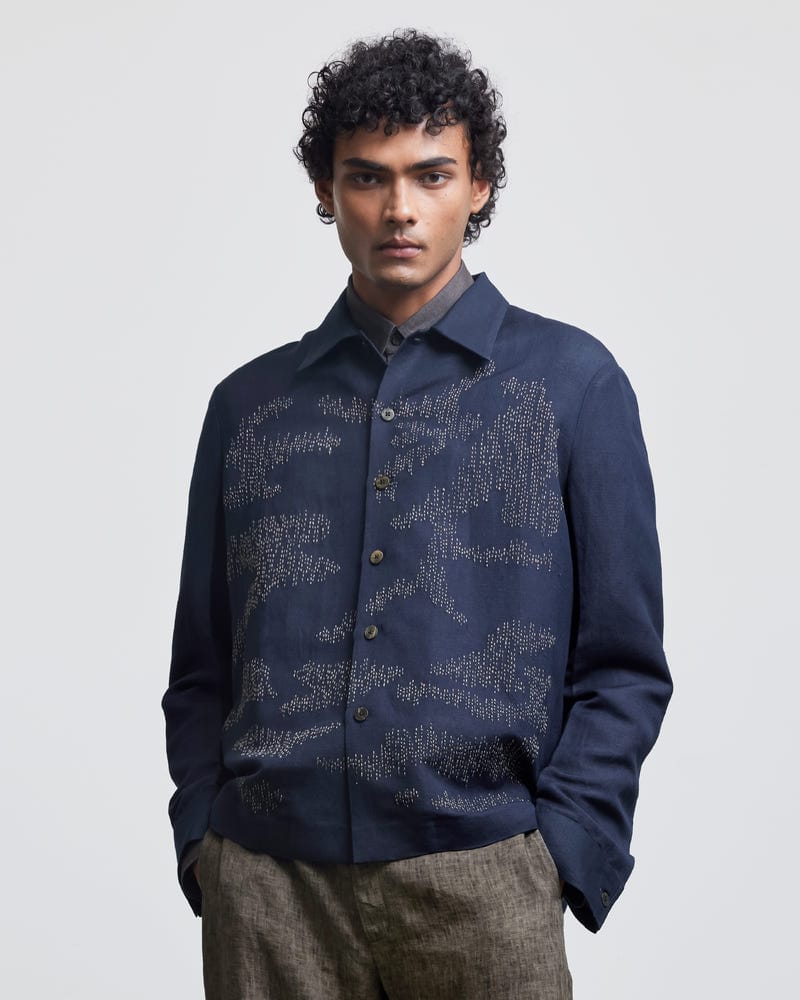 CAMOUFLAGE EMBROIDERED OVERSHIRT