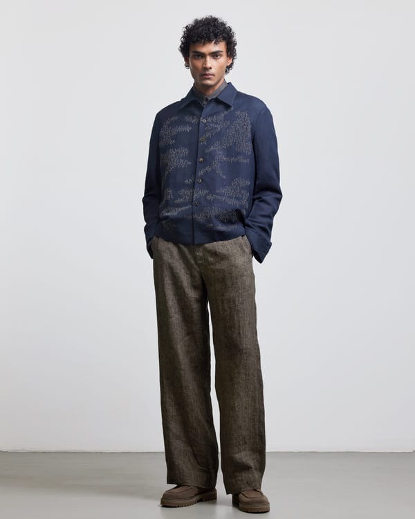 Countrymade India — CAMOUFLAGE EMBROIDERED OVERSHIRT
