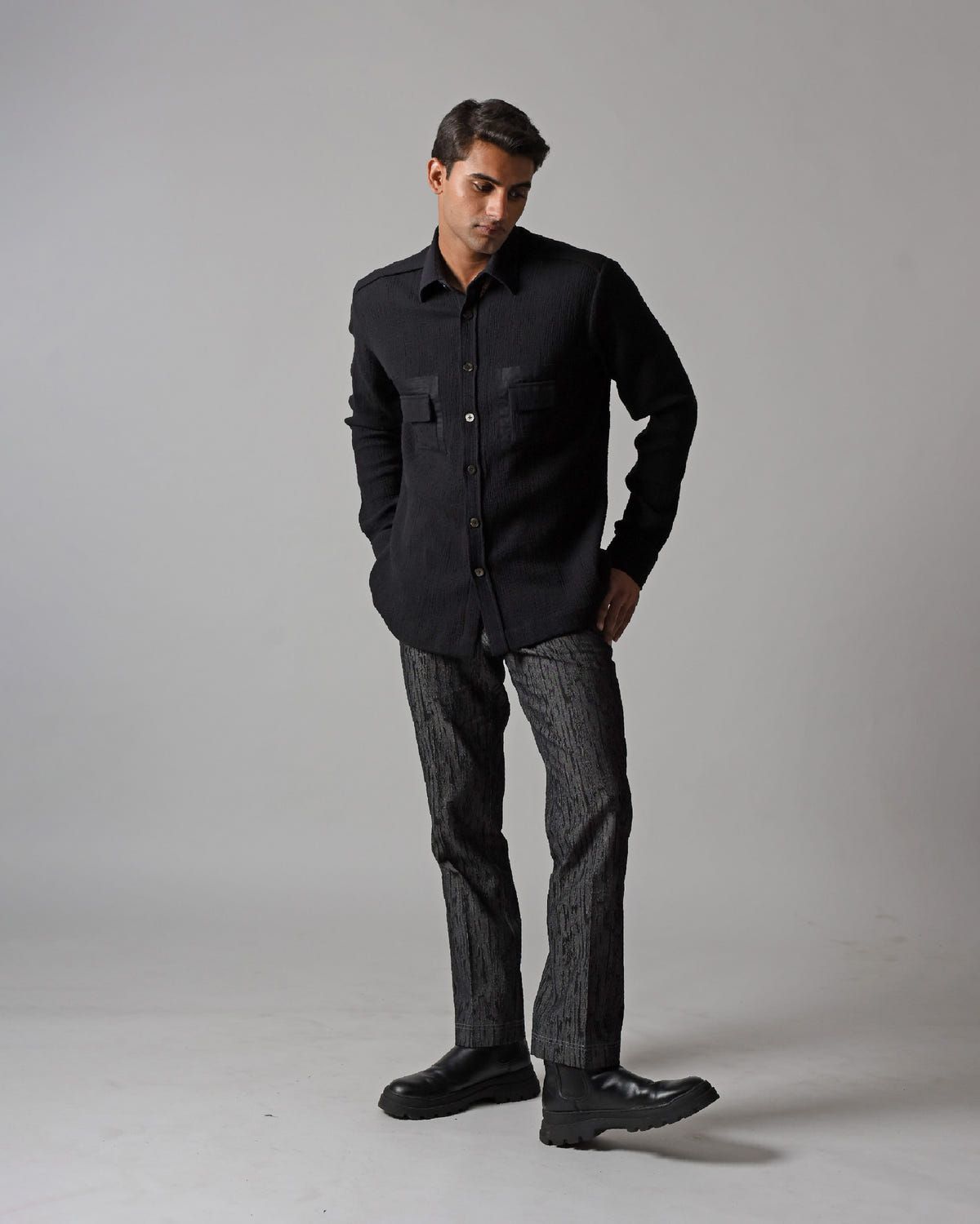 JUXTAPOSED TEXTURED SHIRT - image 1