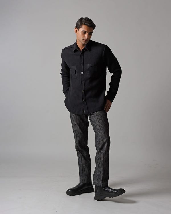 Countrymade India — JUXTAPOSED TEXTURED SHIRT
