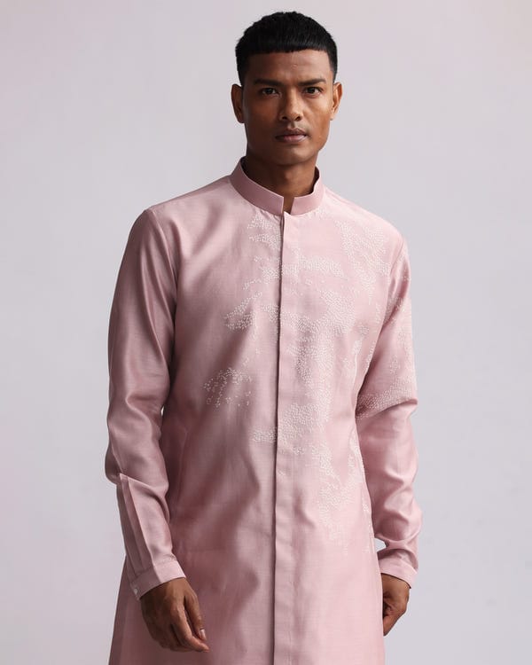 Countrymade India — SHADOW CAMO PLACEMENT FRONT OPEN KURTA SET