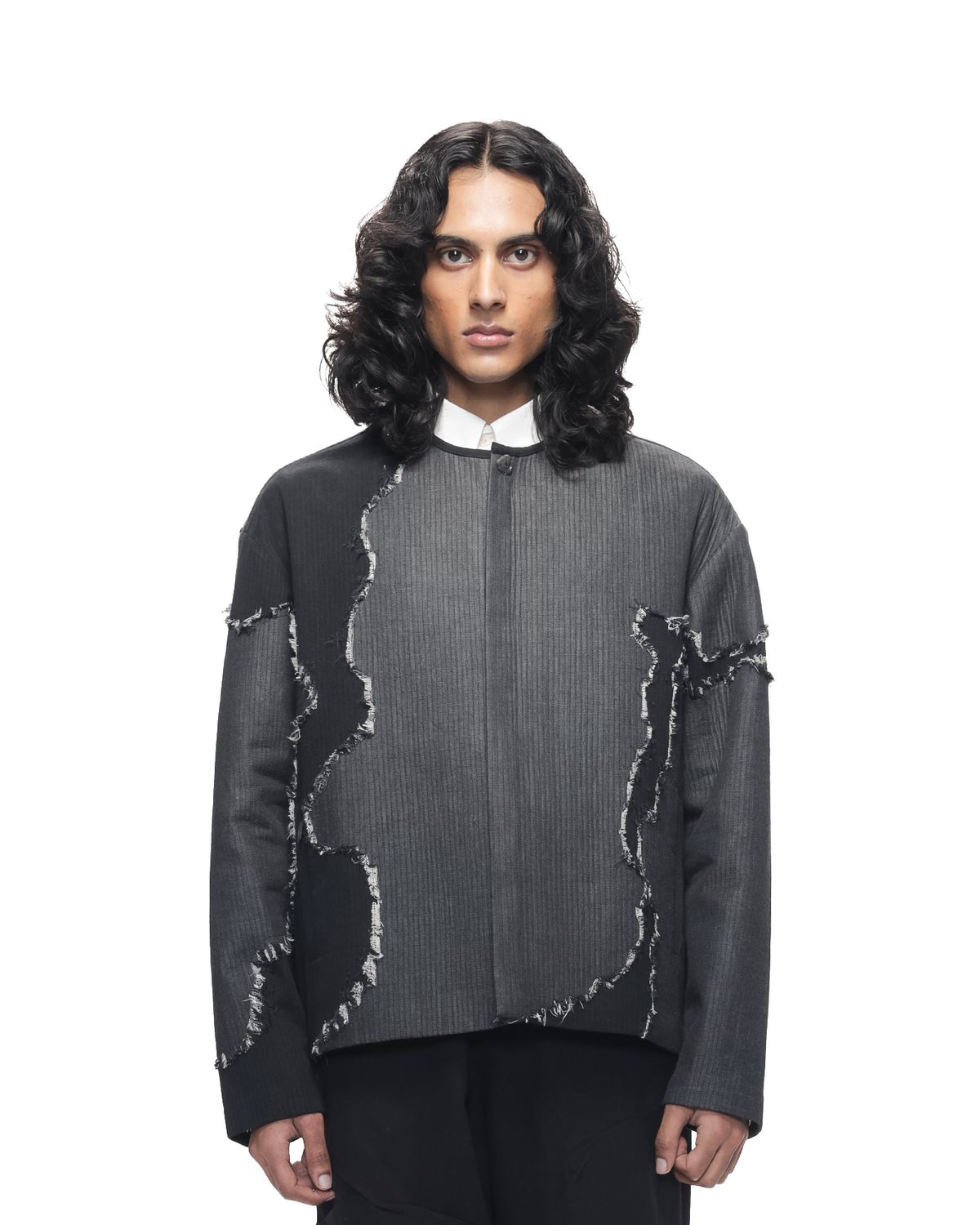 Frayed Canvas Applique Jacket - image 1