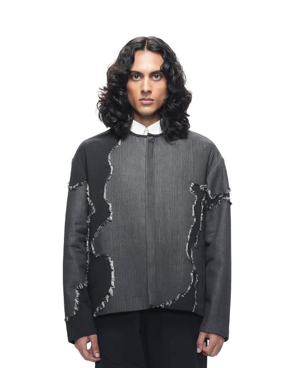 Countrymade India — Frayed Canvas Applique Jacket