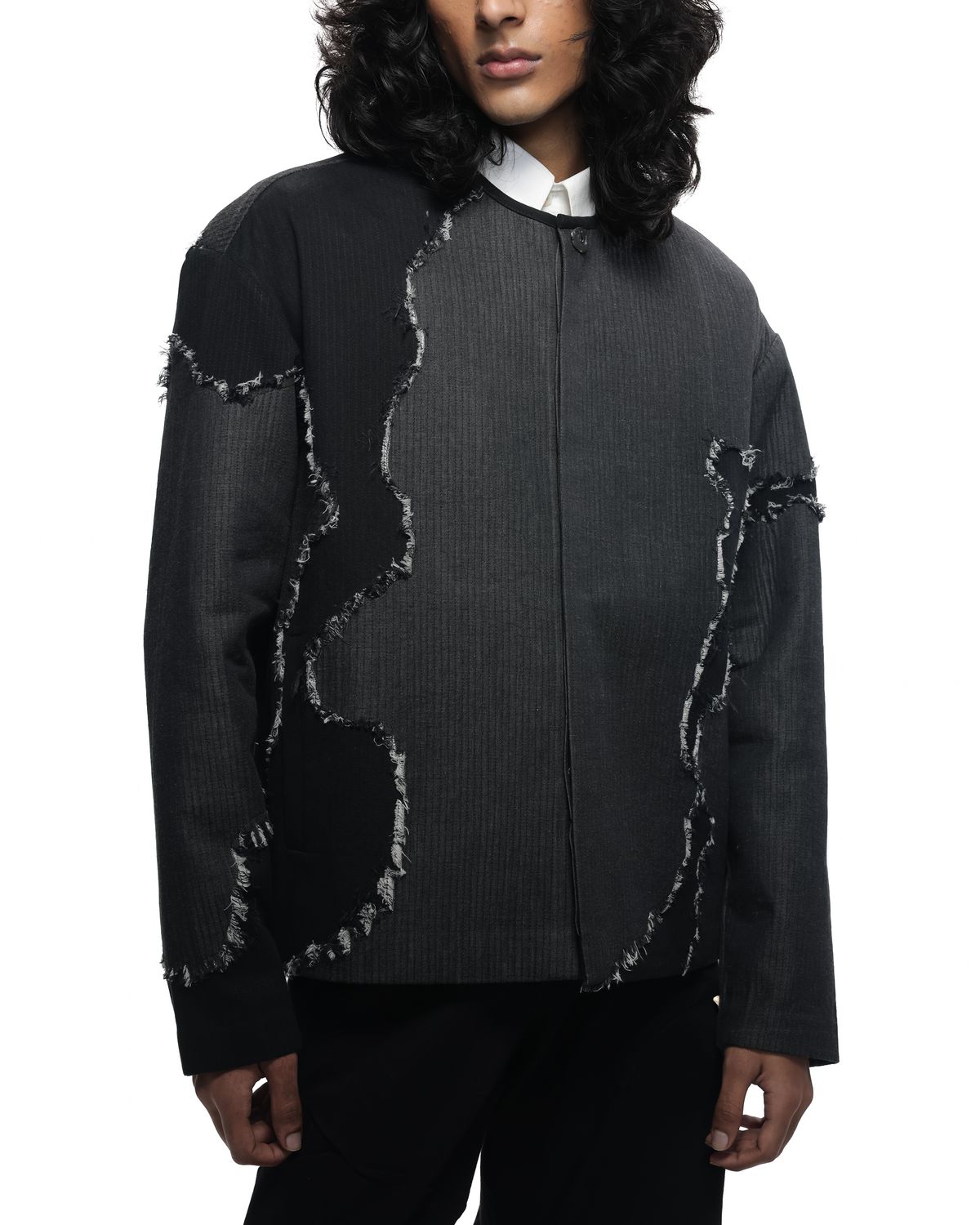 Frayed Canvas Applique Jacket - image 3
