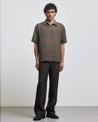 STONE BROWN CROCHET POLO SHIRT view 2