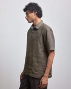 STONE BROWN CROCHET POLO SHIRT view 3