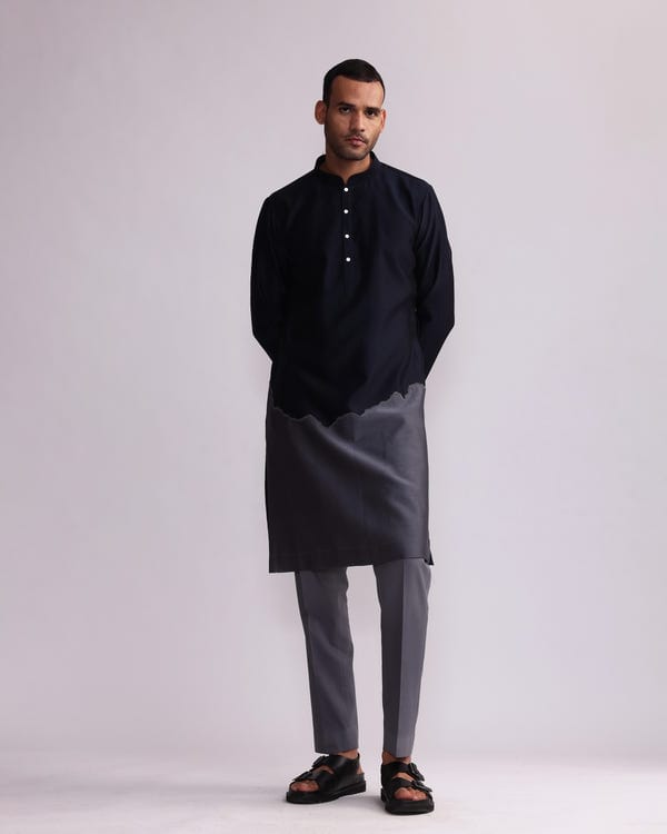 Countrymade India — HALF AND HALF KURTA WITH MATCHING PANTS