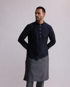 HALF AND HALF KURTA WITH MATCHING PANTS view 4