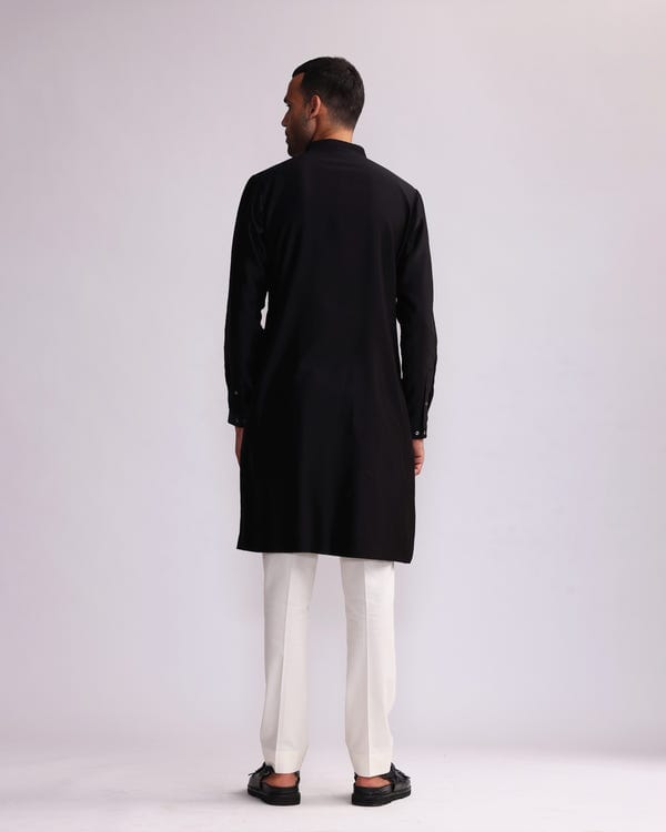Countrymade India — CONTOUR LINE PIN TUCKS EMBROIDERED KURTA SET