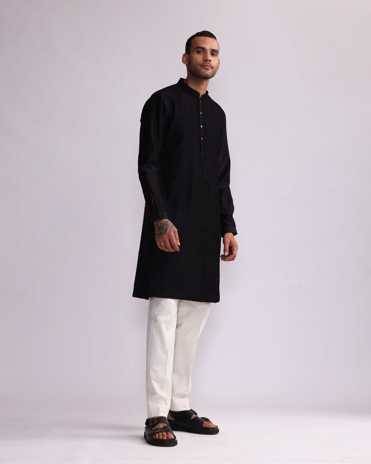 CONTOUR LINE PIN TUCKS EMBROIDERED KURTA SET - image 4