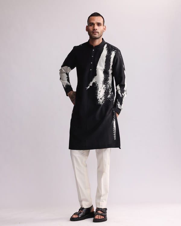 Countrymade India — Charcoal Shadow Kurta