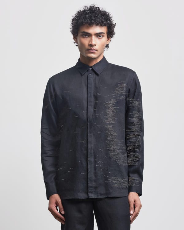 Countrymade India — BLUR SHADOW EMBROIDERED SHIRT