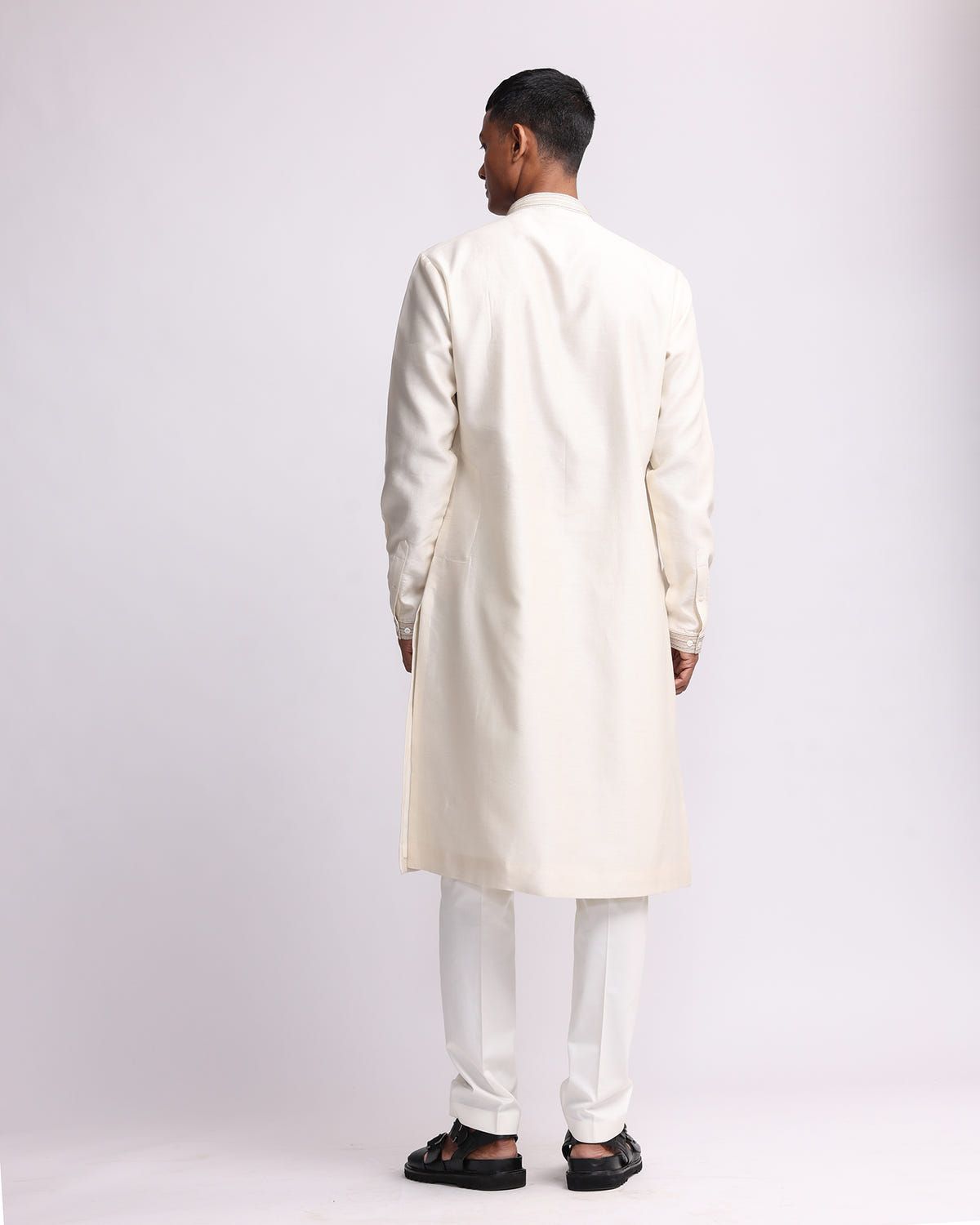 Hand-embroidered Pixel Yoke Kurta Set - image 3