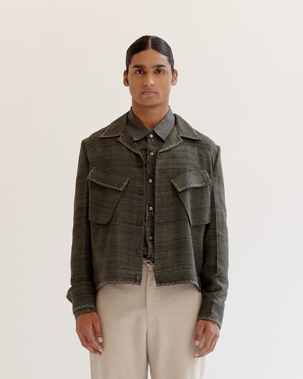 Countrymade India — Vintage cropped military Jacket