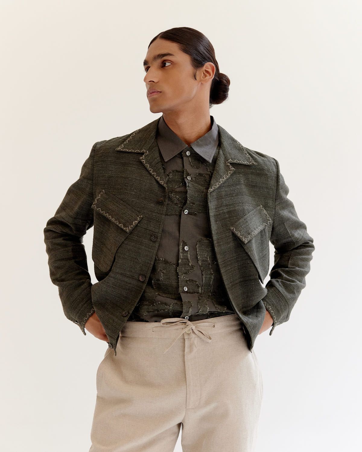 Vintage cropped military Jacket - image 3