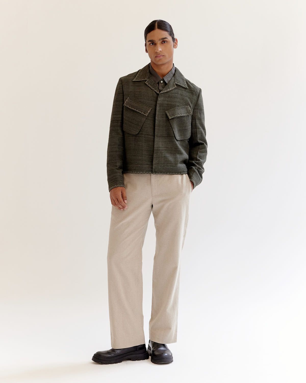 Vintage cropped military Jacket - image 6
