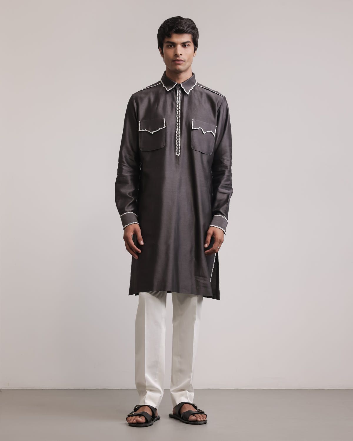Fractured Lines Pocket Kurta Set - image 1