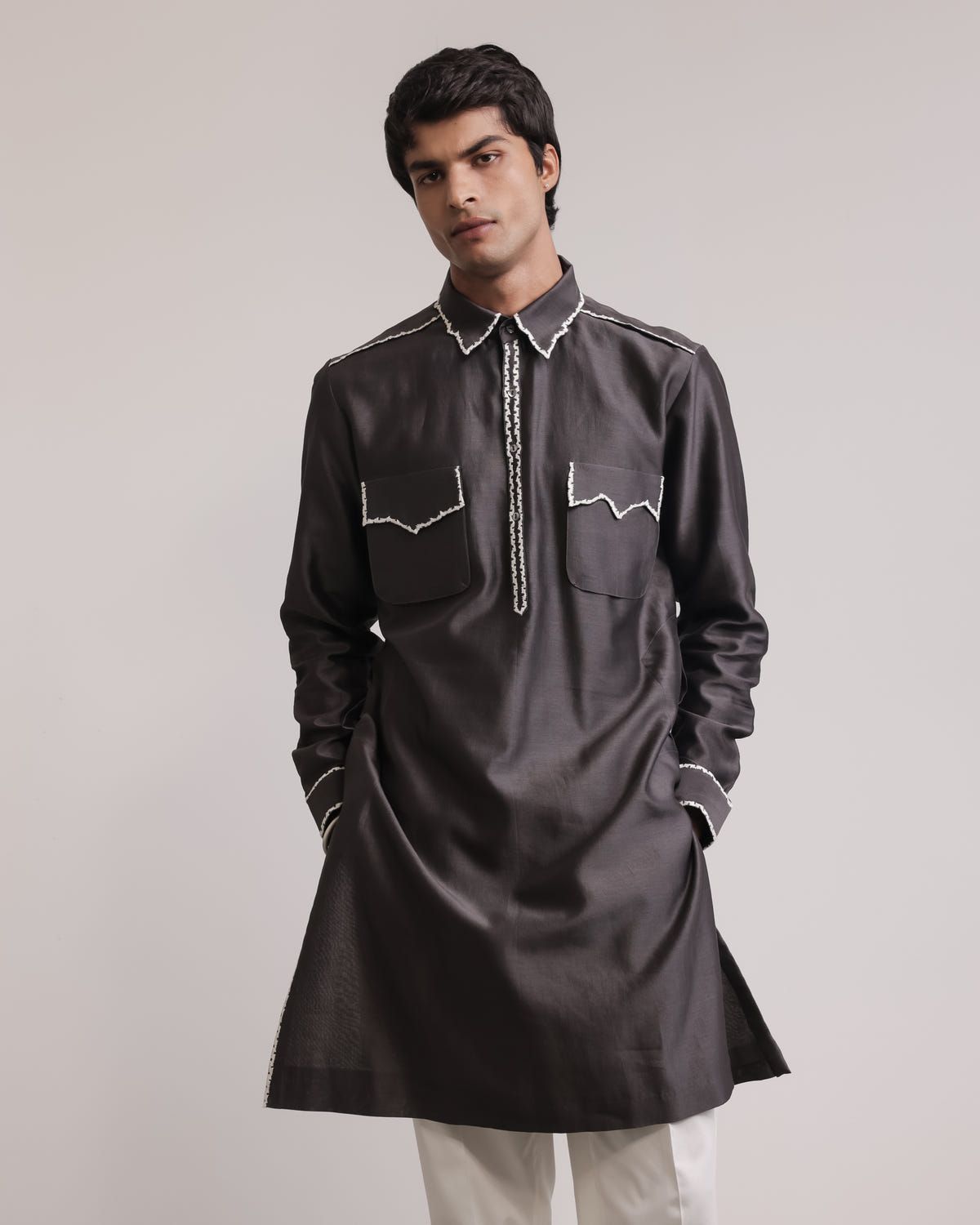 Fractured Lines Pocket Kurta Set - image 3