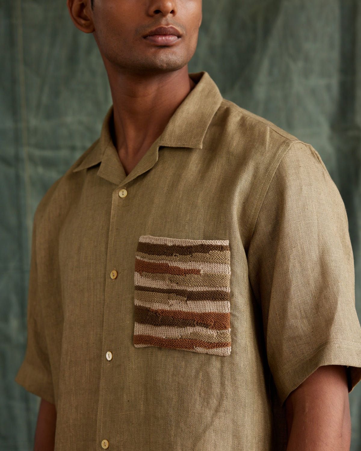 Hand Knit Pocket Half Shirt - image 3