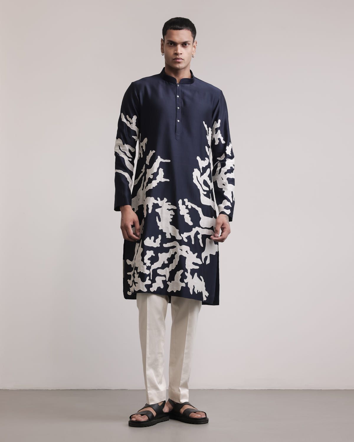 Eroded Camo Applique Kurta Set - image 1