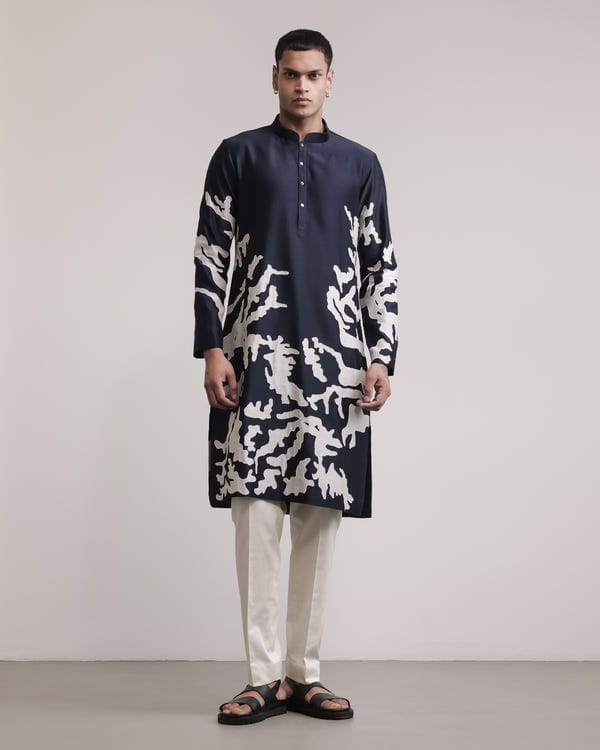 Countrymade India — Eroded Camo Applique Kurta Set