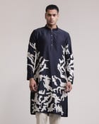Eroded Camo Applique Kurta Set view 3