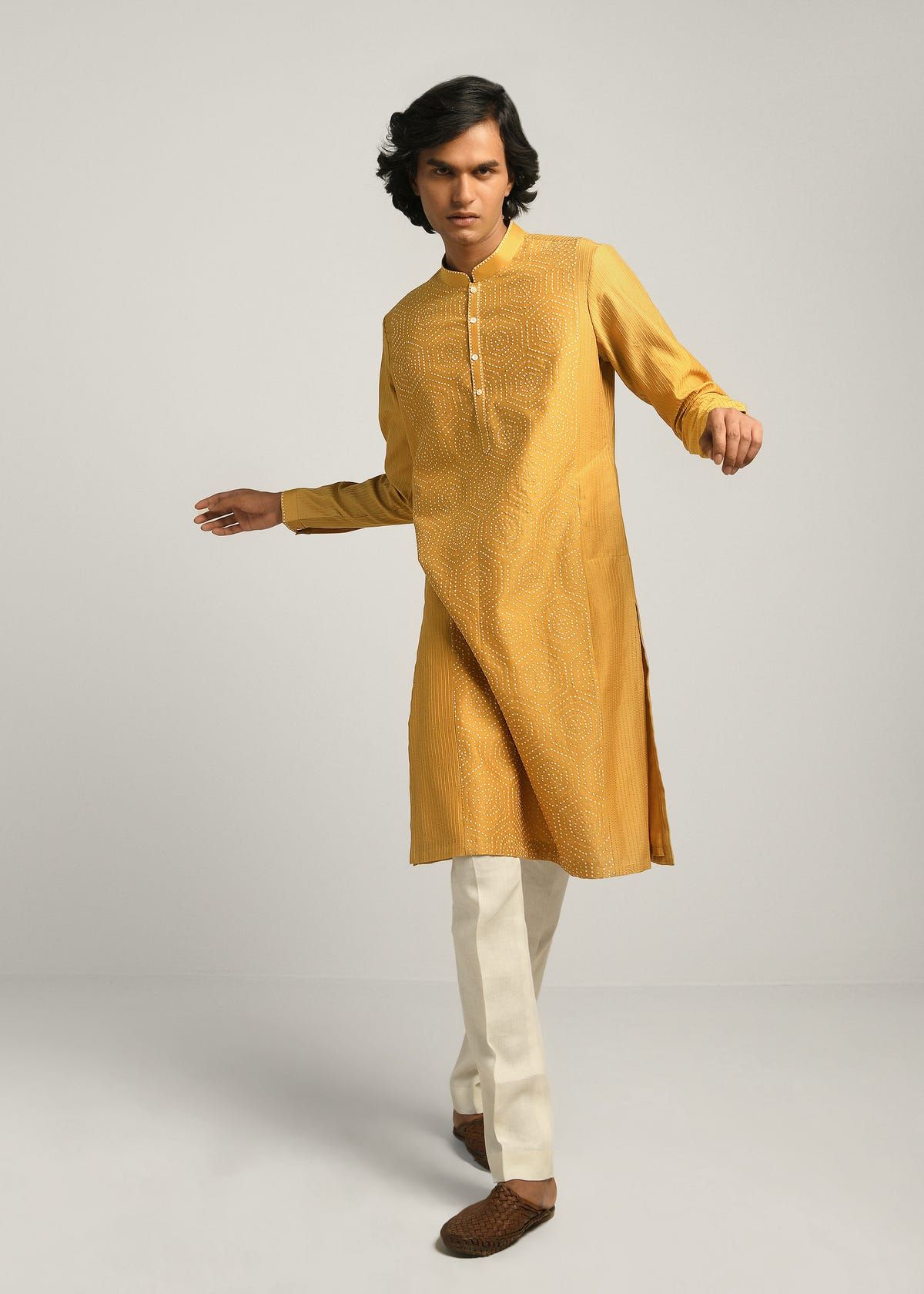 Hexa Dots hand Emb kurta Set - image 4