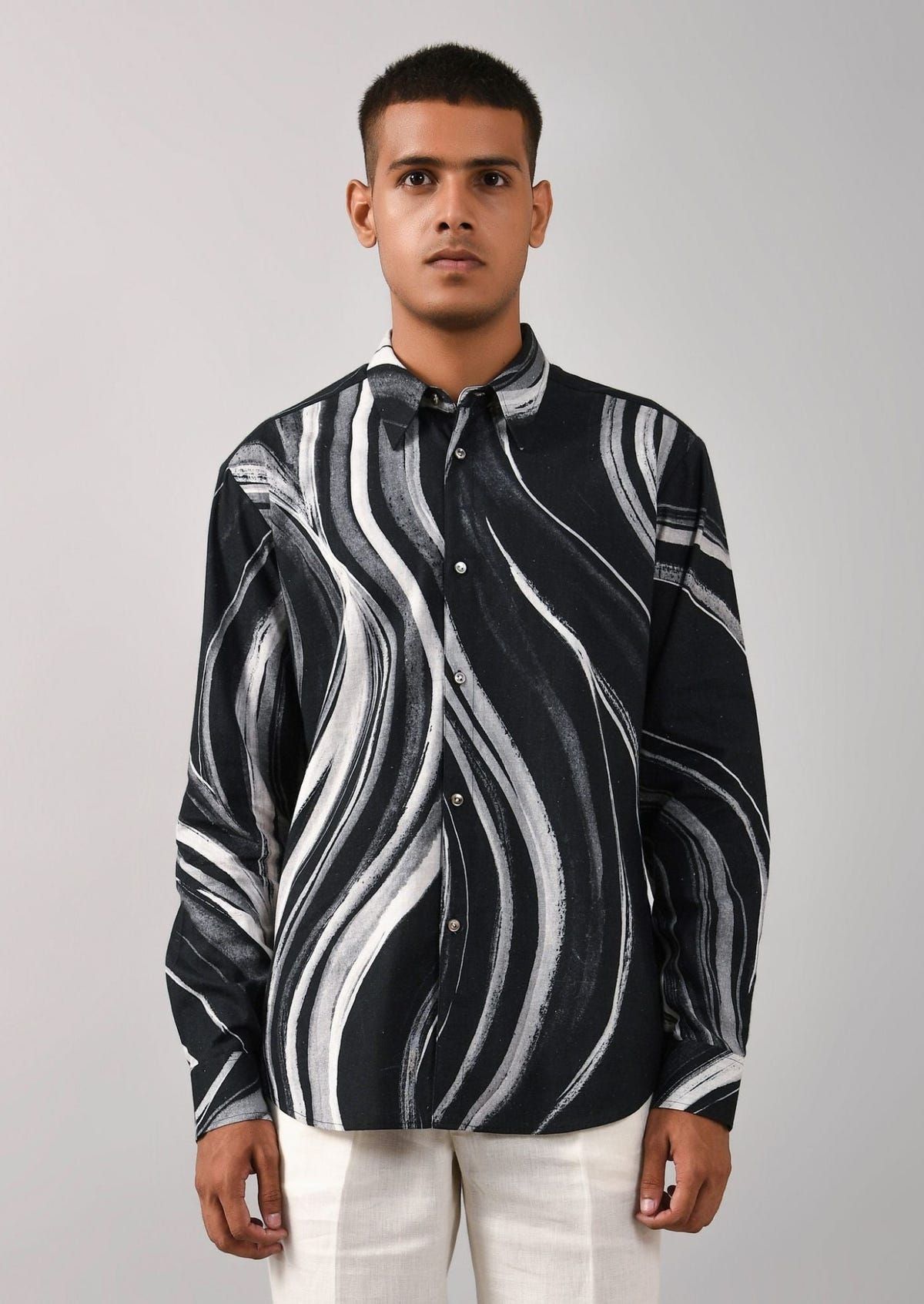 Airborne Strokes Print Shirt - image 1