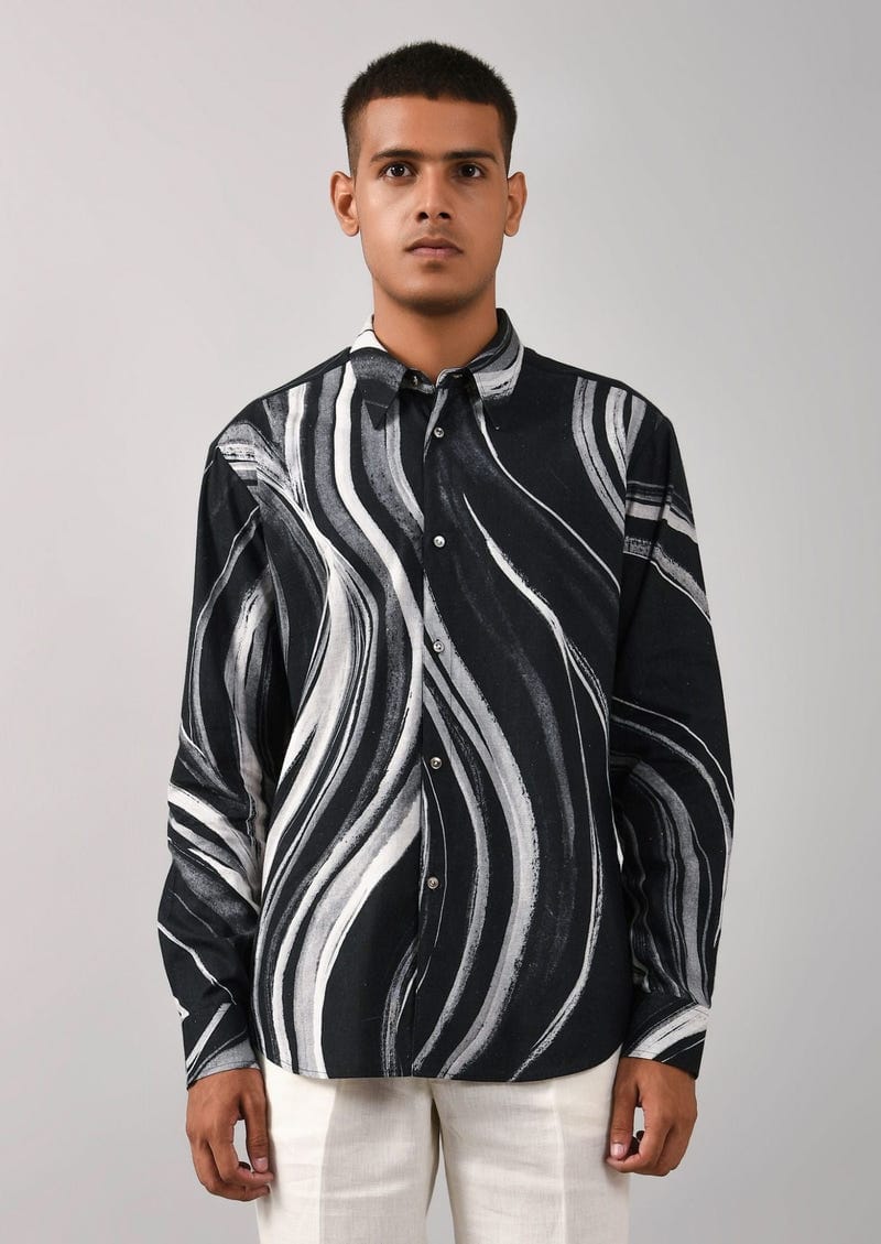 Airborne Strokes Print Shirt