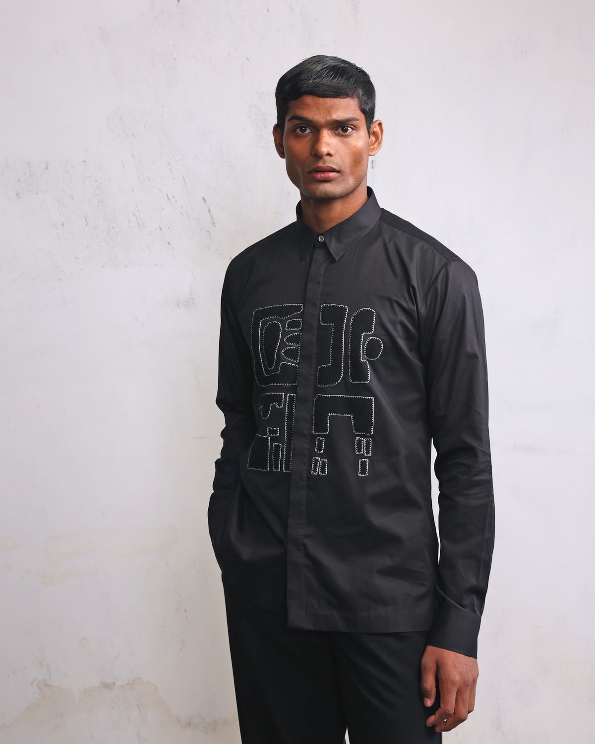 Urban noir patch shirt - image 1