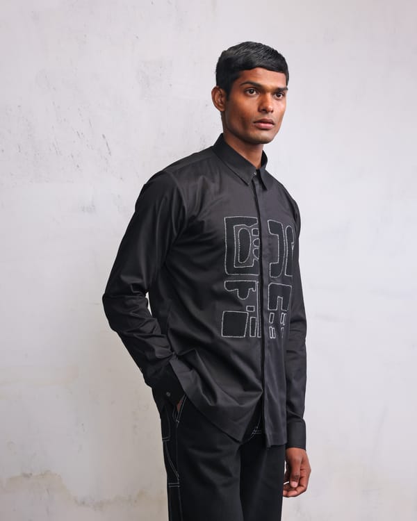 Countrymade India — Urban noir patch shirt