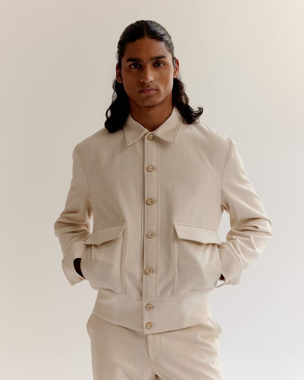 Countrymade India — Artisan Denim Ribbed Bomber