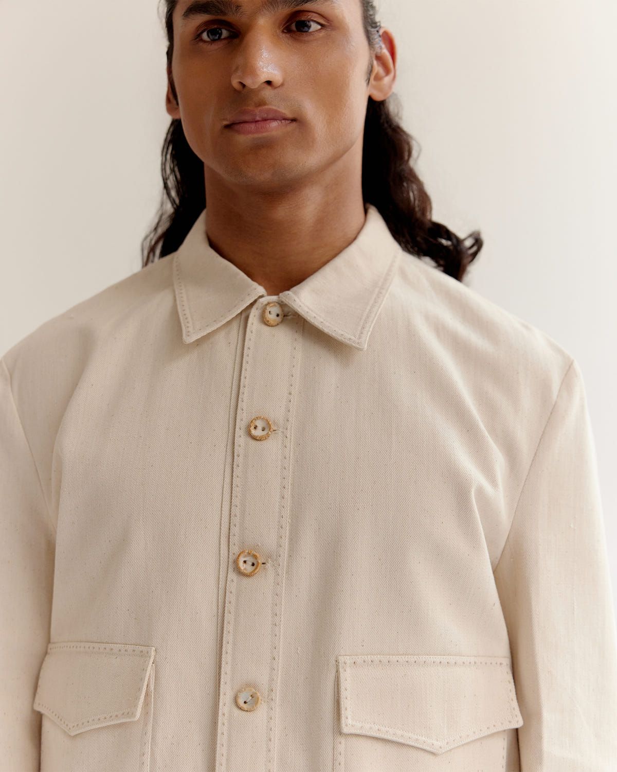 Artisan Denim Ribbed Bomber - image 3