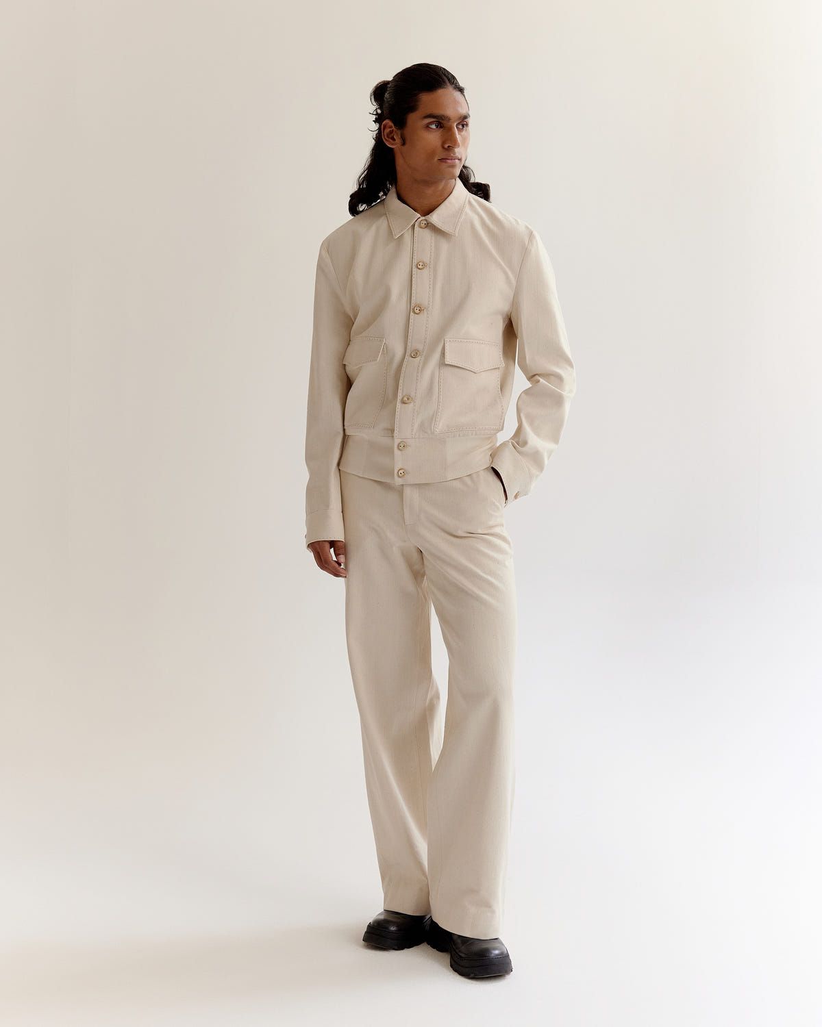 Artisan Denim Ribbed Bomber - image 5