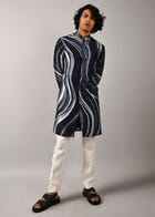 Airborne Strokes Open Front Kurta view 4