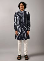Airborne Strokes Open Front Kurta view 5